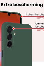 NoXx NoXx Samsung Galaxy A26 Hoesje Siliconen Met 2x Screenprotector - Donkergroen