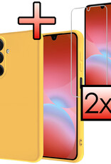 NoXx NoXx Samsung Galaxy A26 Hoesje Siliconen Met 2x Screenprotector - Geel
