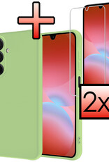 NoXx NoXx Samsung Galaxy A26 Hoesje Siliconen Met 2x Screenprotector - Groen