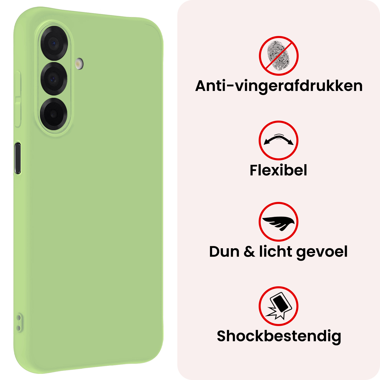NoXx NoXx Samsung Galaxy A26 Hoesje Siliconen Met 2x Screenprotector - Groen