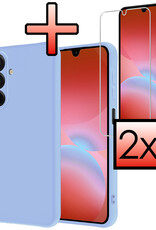 NoXx NoXx Samsung Galaxy A26 Hoesje Siliconen Met 2x Screenprotector - Lichtblauw