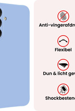 NoXx NoXx Samsung Galaxy A26 Hoesje Siliconen Met 2x Screenprotector - Lichtblauw