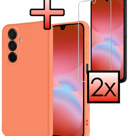 NoXx NoXx Samsung Galaxy A26 Hoesje Siliconen Met 2x Screenprotector - Perzik