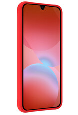 NoXx NoXx Samsung Galaxy A26 Hoesje Siliconen Met 2x Screenprotector - Rood