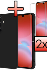 NoXx NoXx Samsung Galaxy A26 Hoesje Siliconen Met 2x Screenprotector - Zwart