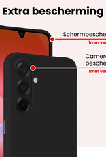 NoXx NoXx Samsung Galaxy A26 Hoesje Siliconen Met 2x Screenprotector - Zwart