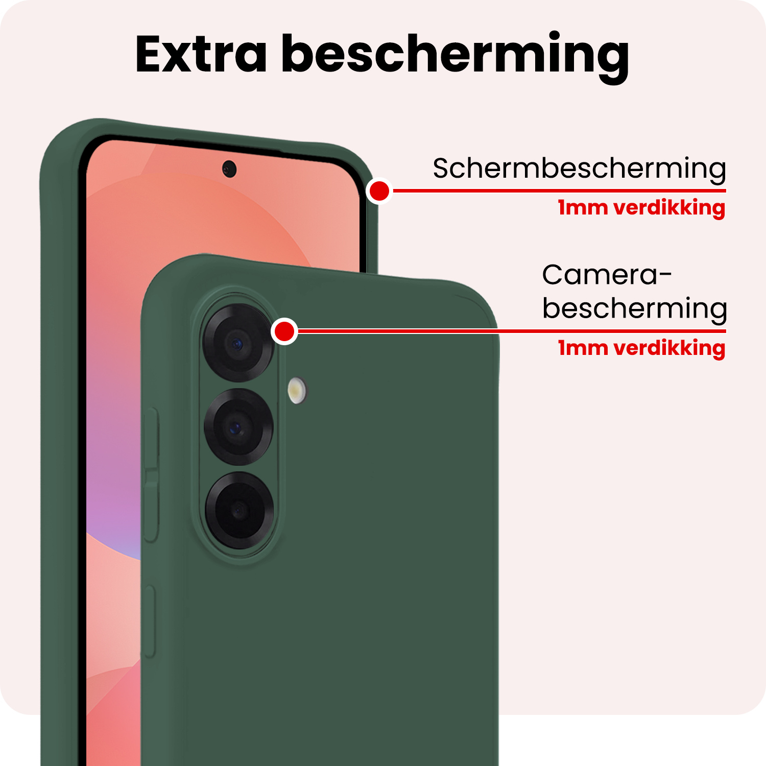 NoXx NoXx Samsung Galaxy A36 Hoesje Siliconen - Donkergroen