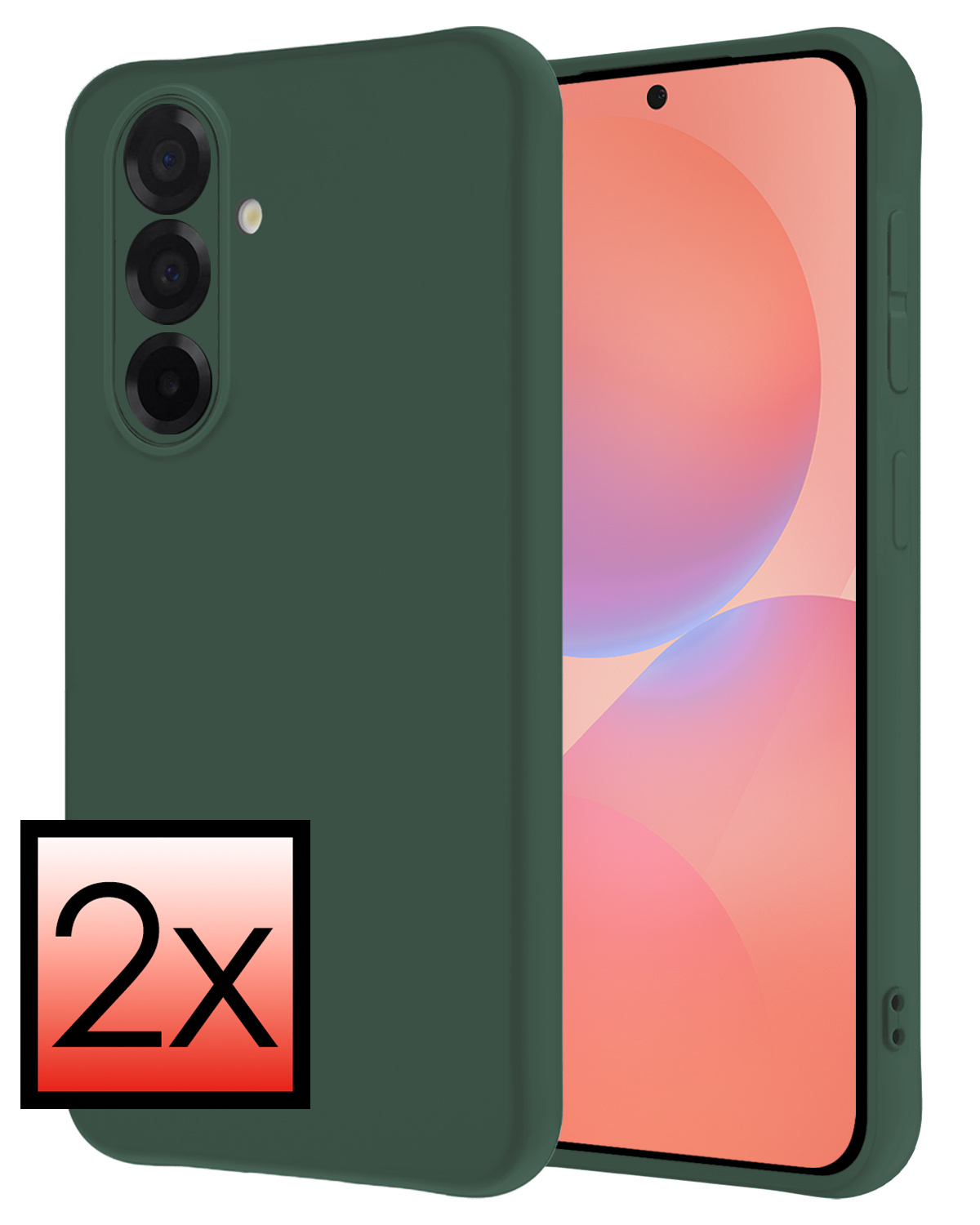 NoXx NoXx Samsung Galaxy A36 Hoesje Siliconen - Donkergroen - 2 PACK