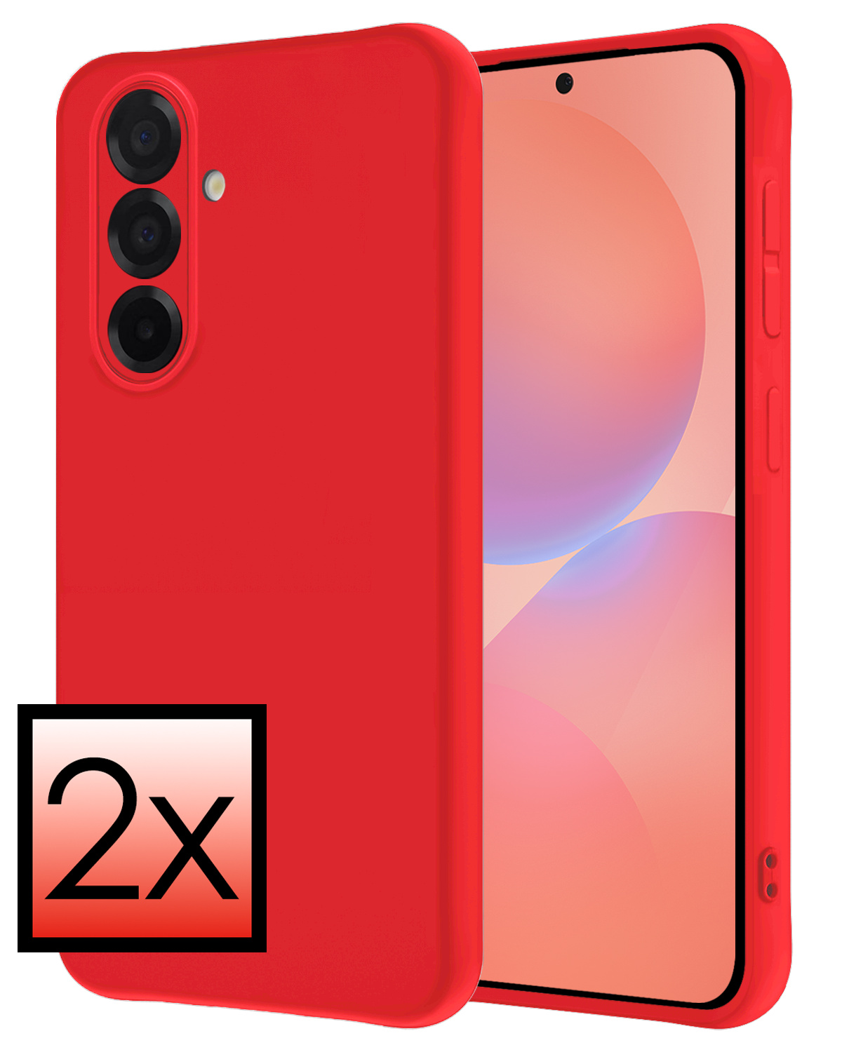 NoXx NoXx Samsung Galaxy A36 Hoesje Siliconen - Rood - 2 PACK