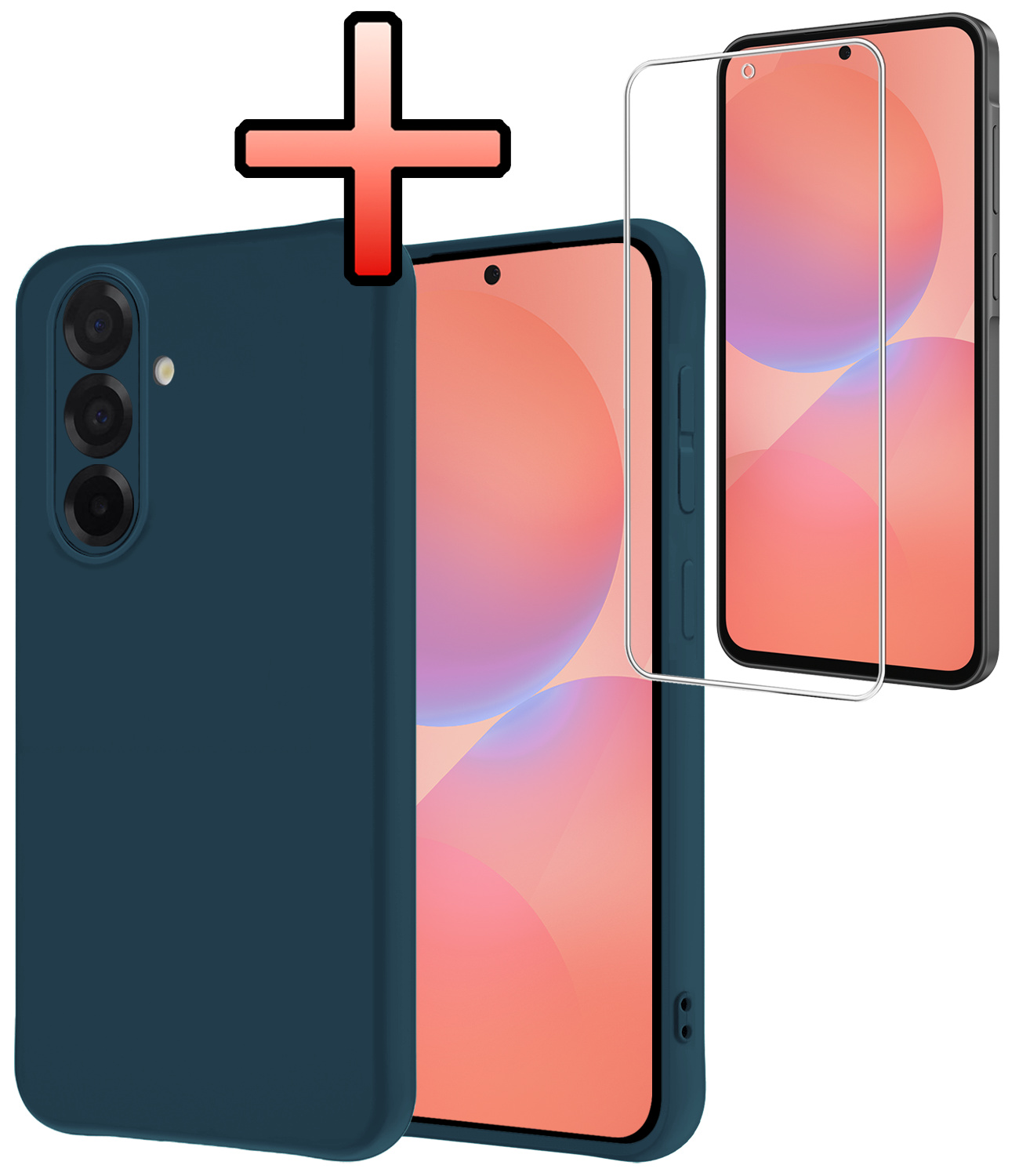 NoXx NoXx Samsung Galaxy A36 Hoesje Siliconen Met Screenprotector - Donkerblauw