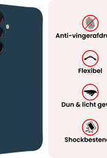 NoXx NoXx Samsung Galaxy A36 Hoesje Siliconen Met Screenprotector - Donkerblauw