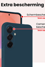 NoXx NoXx Samsung Galaxy A36 Hoesje Siliconen Met Screenprotector - Donkerblauw