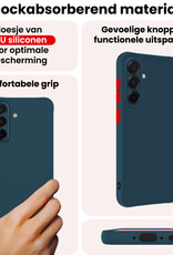 NoXx NoXx Samsung Galaxy A36 Hoesje Siliconen Met Screenprotector - Donkerblauw