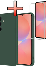 NoXx NoXx Samsung Galaxy A36 Hoesje Siliconen Met Screenprotector - Donkergroen