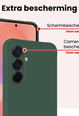 NoXx NoXx Samsung Galaxy A36 Hoesje Siliconen Met Screenprotector - Donkergroen