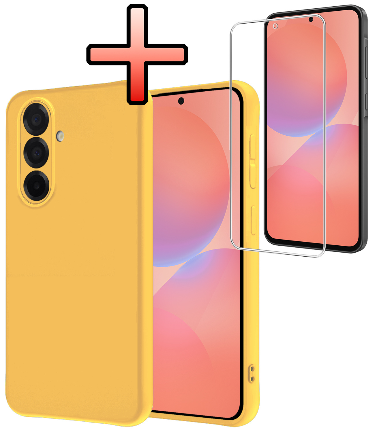 NoXx NoXx Samsung Galaxy A36 Hoesje Siliconen Met Screenprotector - Geel