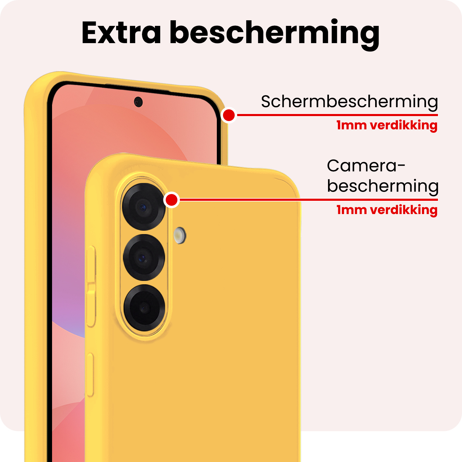 NoXx NoXx Samsung Galaxy A36 Hoesje Siliconen Met Screenprotector - Geel