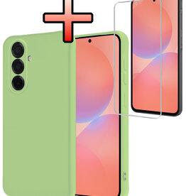 NoXx NoXx Samsung Galaxy A36 Hoesje Siliconen Met Screenprotector - Groen