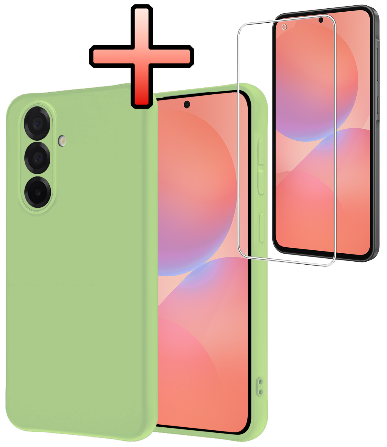 NoXx NoXx Samsung Galaxy A36 Hoesje Siliconen Met Screenprotector - Groen