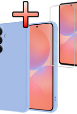 NoXx NoXx Samsung Galaxy A36 Hoesje Siliconen Met Screenprotector - Lichtblauw