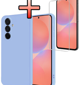 NoXx NoXx Samsung Galaxy A36 Hoesje Siliconen Met Screenprotector - Lichtblauw