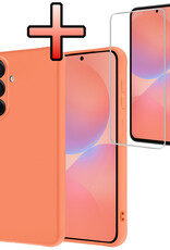 NoXx NoXx Samsung Galaxy A36 Hoesje Siliconen Met Screenprotector - Perzik