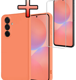 NoXx NoXx Samsung Galaxy A36 Hoesje Siliconen Met Screenprotector - Perzik