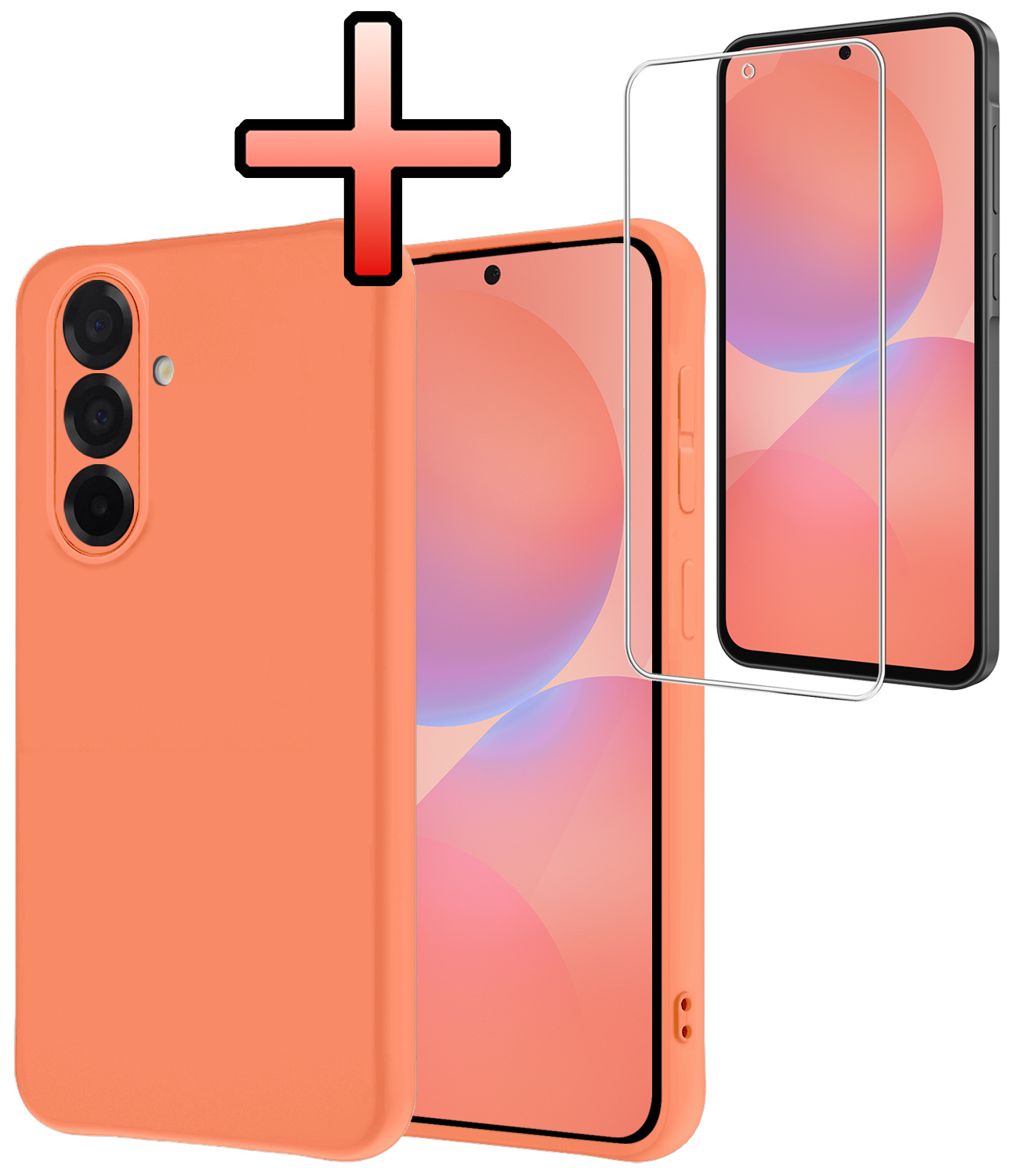 NoXx NoXx Samsung Galaxy A36 Hoesje Siliconen Met Screenprotector - Perzik