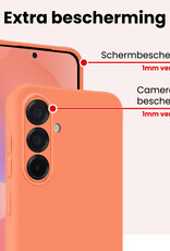 NoXx NoXx Samsung Galaxy A36 Hoesje Siliconen Met Screenprotector - Perzik