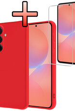 NoXx NoXx Samsung Galaxy A36 Hoesje Siliconen Met Screenprotector - Rood