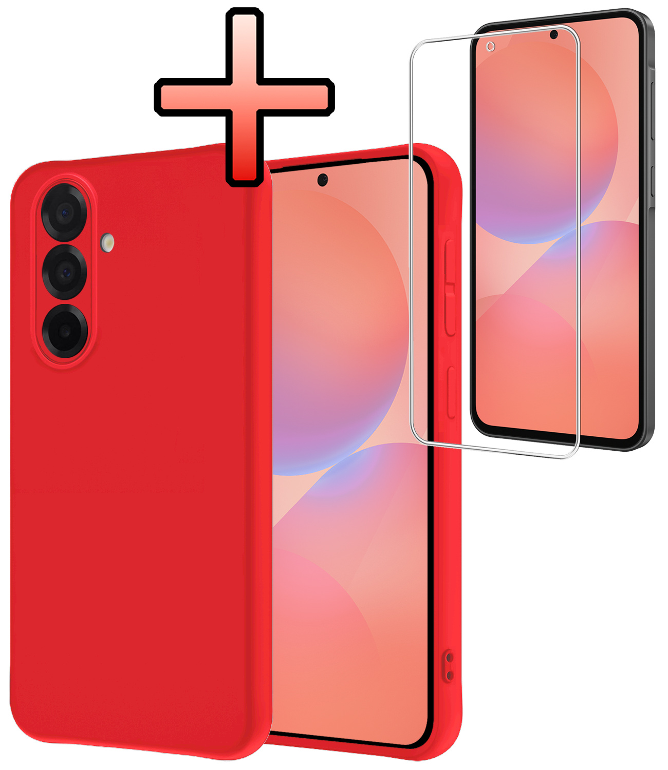 NoXx NoXx Samsung Galaxy A36 Hoesje Siliconen Met Screenprotector - Rood