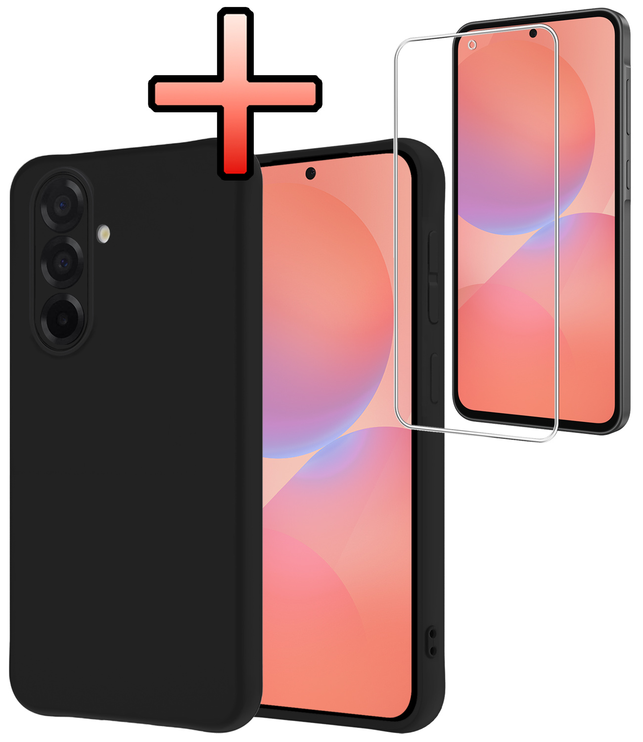 NoXx NoXx Samsung Galaxy A36 Hoesje Siliconen Met Screenprotector - Zwart