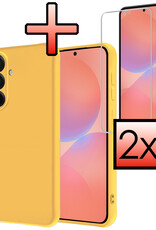 NoXx NoXx Samsung Galaxy A36 Hoesje Siliconen Met 2x Screenprotector - Geel