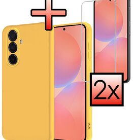 NoXx NoXx Samsung Galaxy A36 Hoesje Siliconen Met 2x Screenprotector - Geel