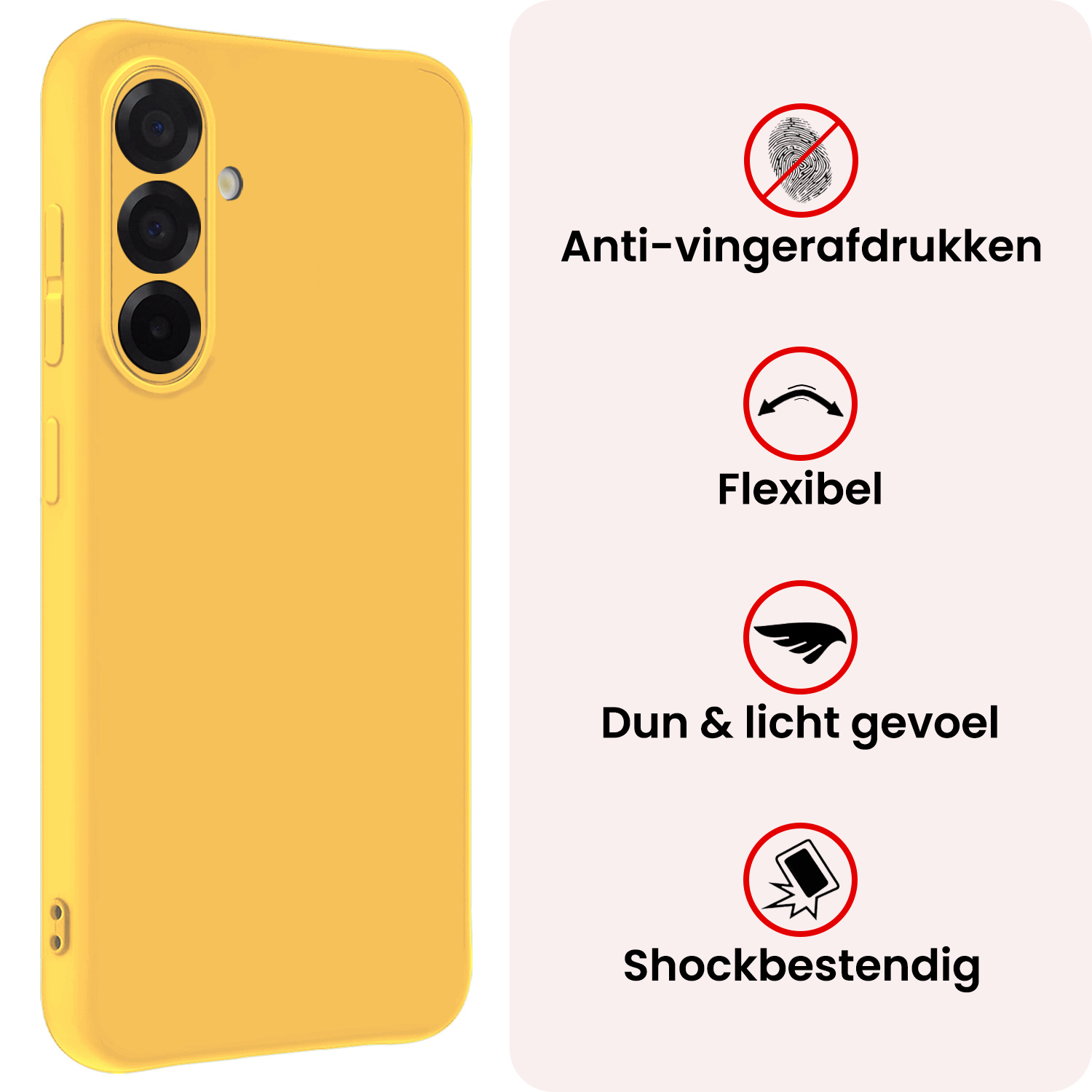 NoXx NoXx Samsung Galaxy A36 Hoesje Siliconen Met 2x Screenprotector - Geel