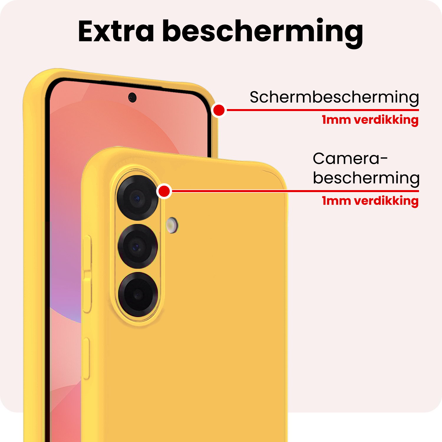 NoXx NoXx Samsung Galaxy A36 Hoesje Siliconen Met 2x Screenprotector - Geel