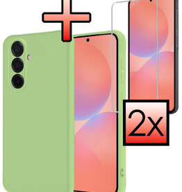 NoXx NoXx Samsung Galaxy A36 Hoesje Siliconen Met 2x Screenprotector - Groen