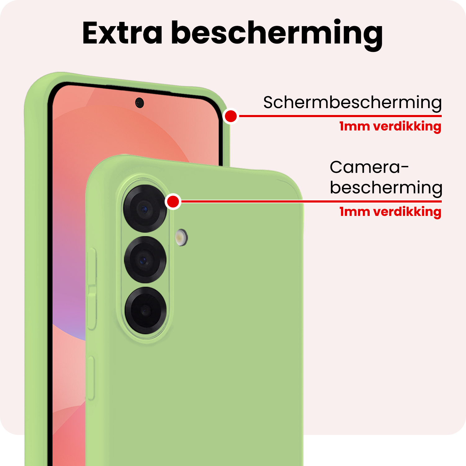 NoXx NoXx Samsung Galaxy A36 Hoesje Siliconen Met 2x Screenprotector - Groen