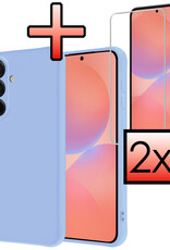 NoXx NoXx Samsung Galaxy A36 Hoesje Siliconen Met 2x Screenprotector - Lichtblauw