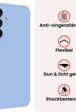 NoXx NoXx Samsung Galaxy A36 Hoesje Siliconen Met 2x Screenprotector - Lichtblauw