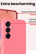 NoXx NoXx Samsung Galaxy A36 Hoesje Siliconen Met 2x Screenprotector - Lichtroze