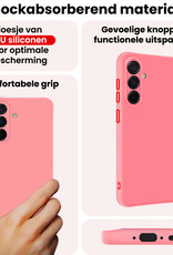 NoXx NoXx Samsung Galaxy A36 Hoesje Siliconen Met 2x Screenprotector - Lichtroze