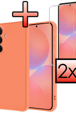 NoXx NoXx Samsung Galaxy A36 Hoesje Siliconen Met 2x Screenprotector - Perzik