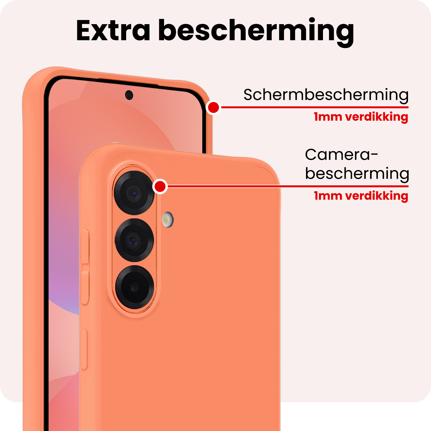 NoXx NoXx Samsung Galaxy A36 Hoesje Siliconen Met 2x Screenprotector - Perzik