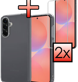 NoXx NoXx Samsung Galaxy A36 Hoesje Siliconen Met 2x Screenprotector - Transparant