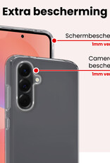 NoXx NoXx Samsung Galaxy A36 Hoesje Siliconen Met 2x Screenprotector - Transparant