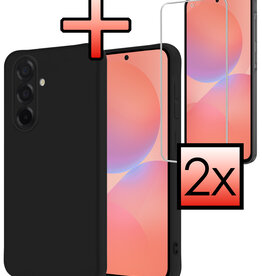 NoXx NoXx Samsung Galaxy A36 Hoesje Siliconen Met 2x Screenprotector - Zwart