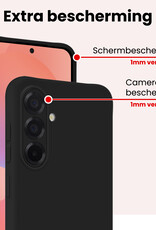 NoXx NoXx Samsung Galaxy A36 Hoesje Siliconen Met 2x Screenprotector - Zwart