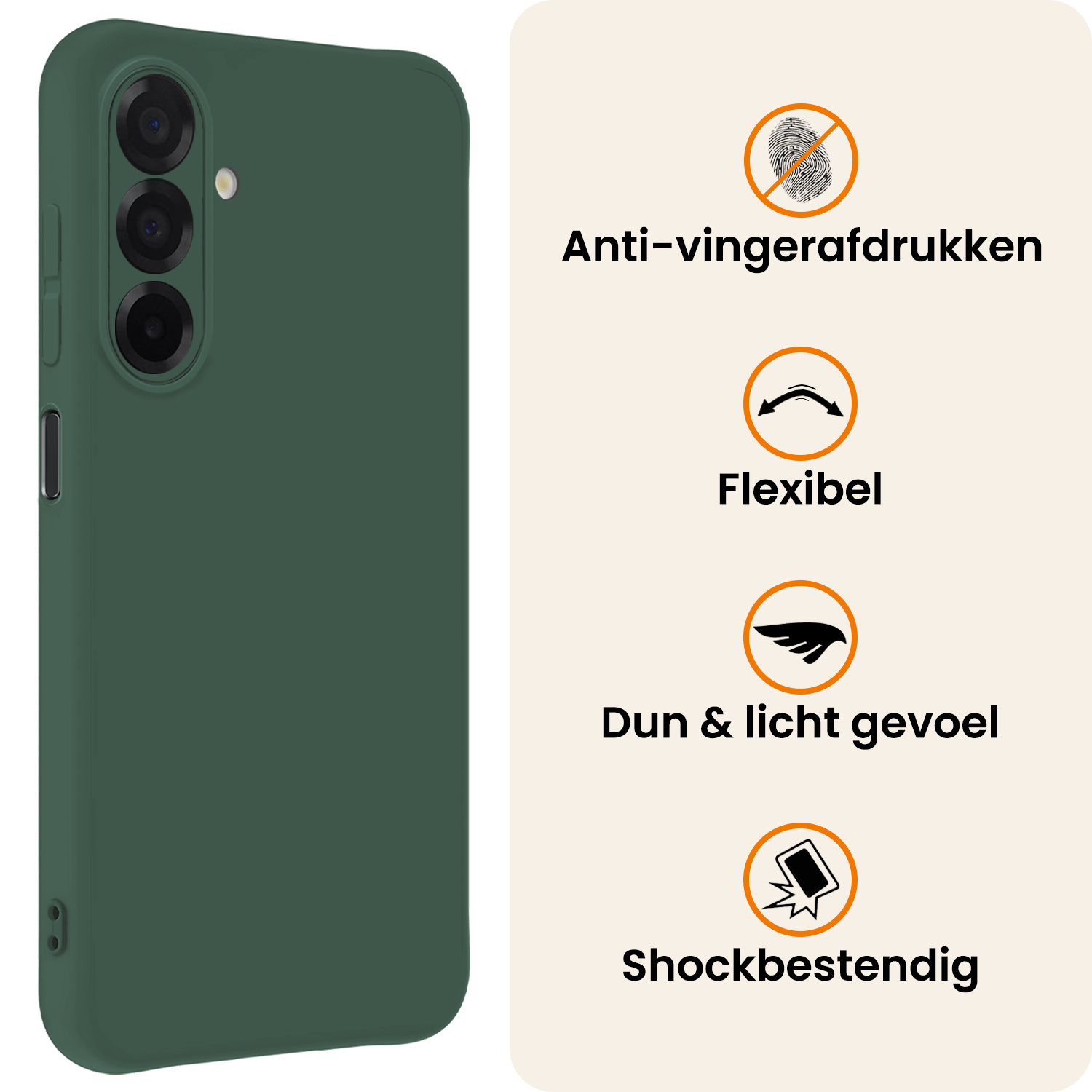 Nomfy Nomfy Samsung Galaxy A26 Hoesje Siliconen - Donkergroen