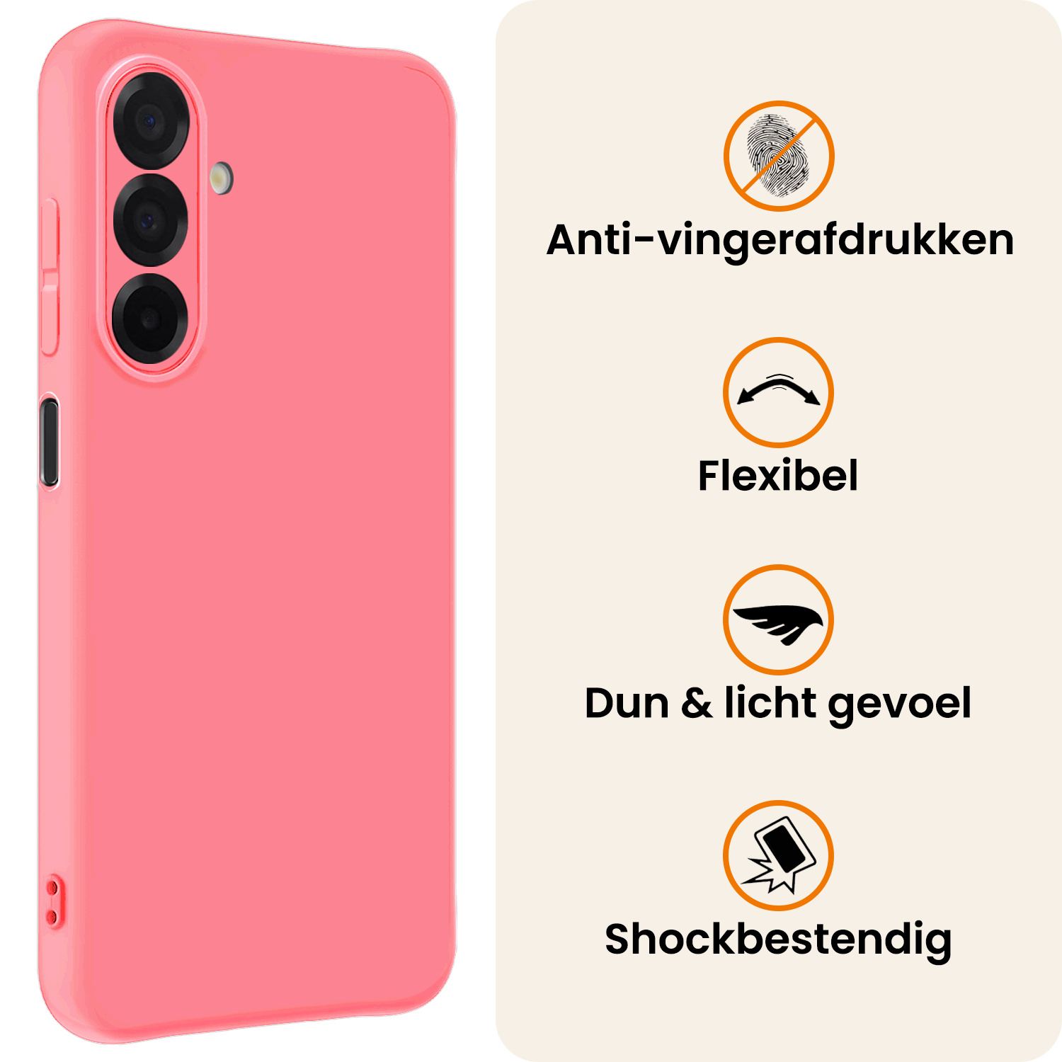 Nomfy Nomfy Samsung Galaxy A26 Hoesje Siliconen - Lichtroze - 2 PACK